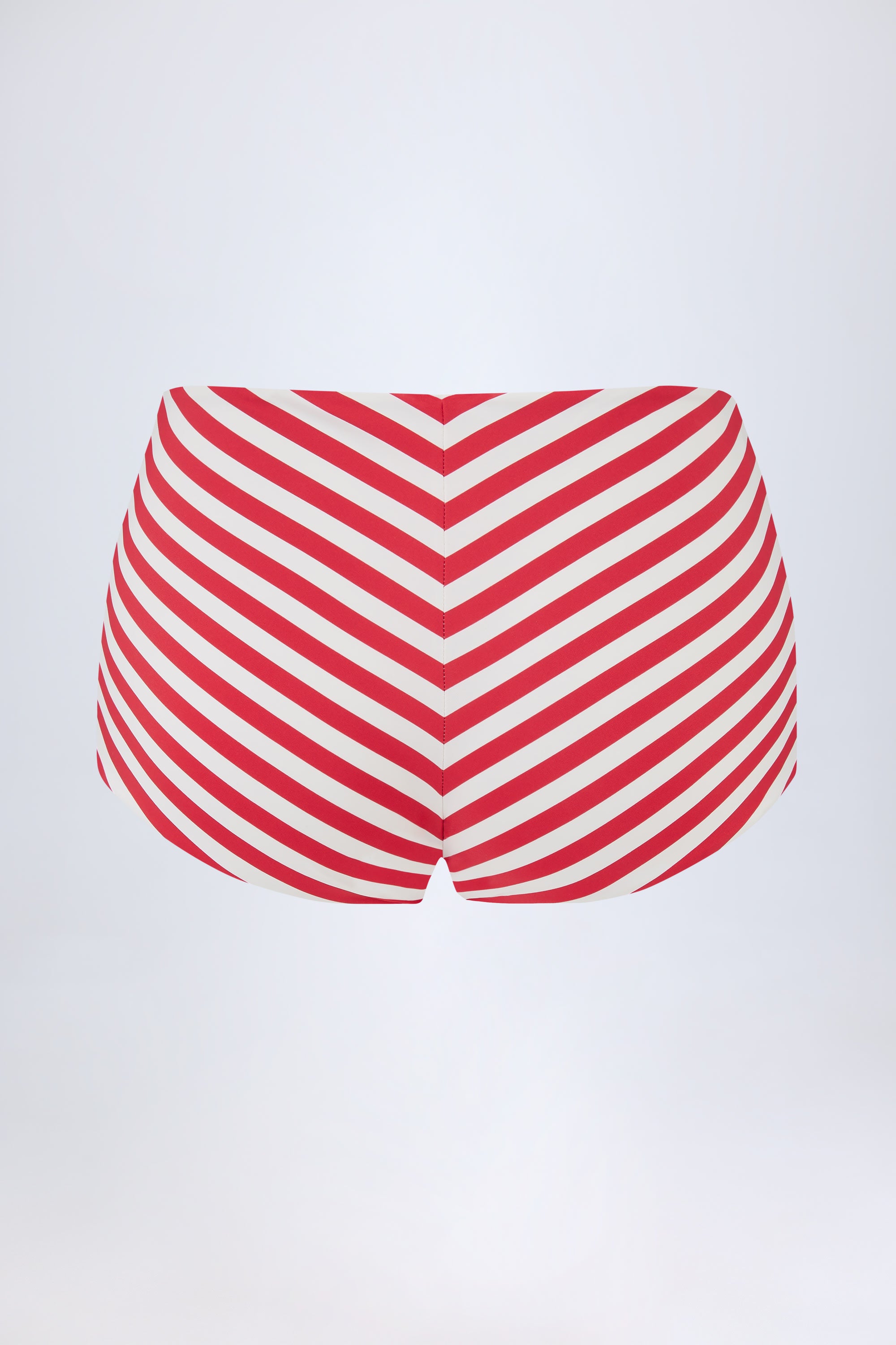 Mid-Rise Hot Pants in Cherry Red Stripe