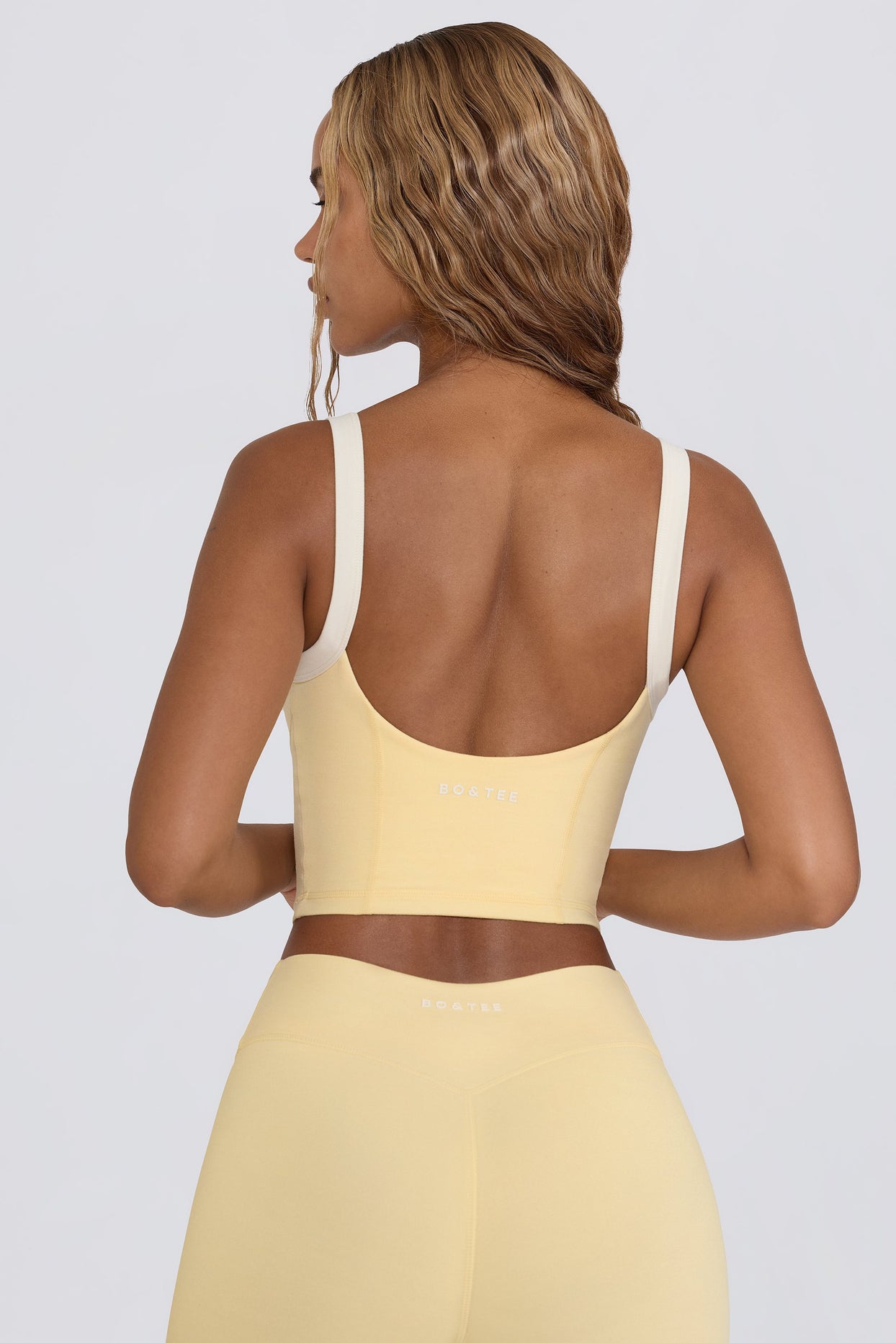 Cropped Tank Top in Lemon Marl - 4