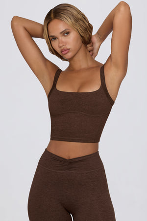 Cropped Tank Top in Pecan Marl