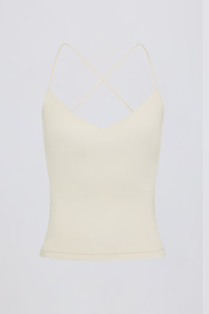 Cross-Back Tank Top in Cream
