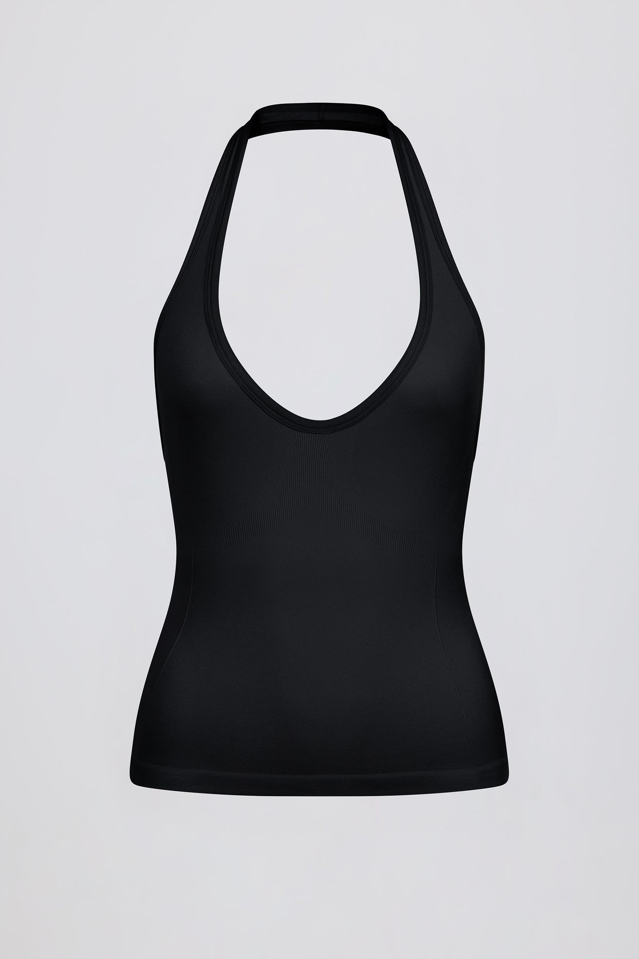 Define Luxe Halterneck Tank Top in Black - 7
