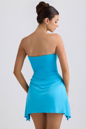 Slinky Jersey Draped A-Line Mini Dress in Aqua Blue - XXL | Oh Polly Slinky Jersey Draped A-Line Mini Dress in Aqua Blue - XXL | Oh Polly