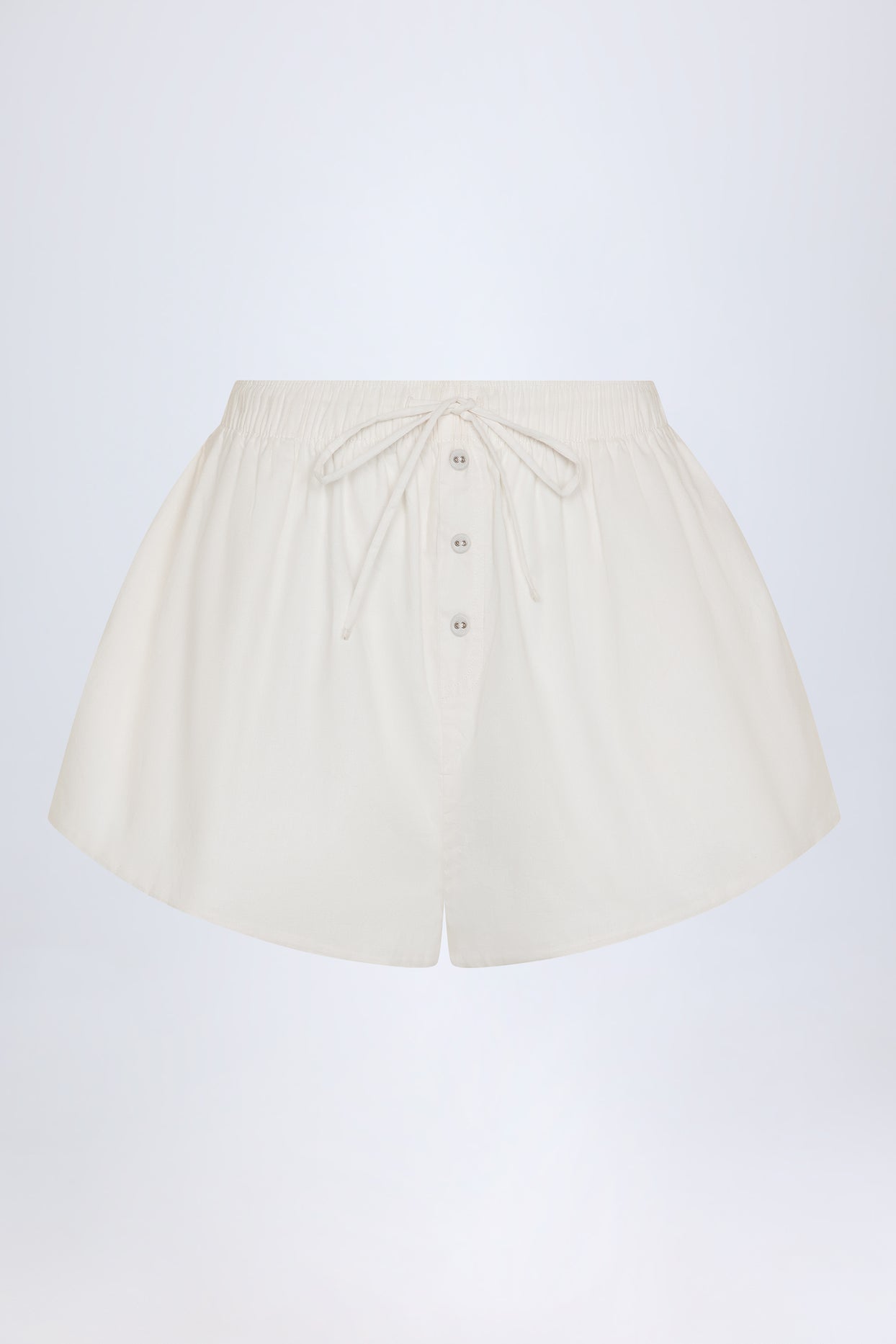 Tie-Front Cotton-Poplin Shorts in White - 5