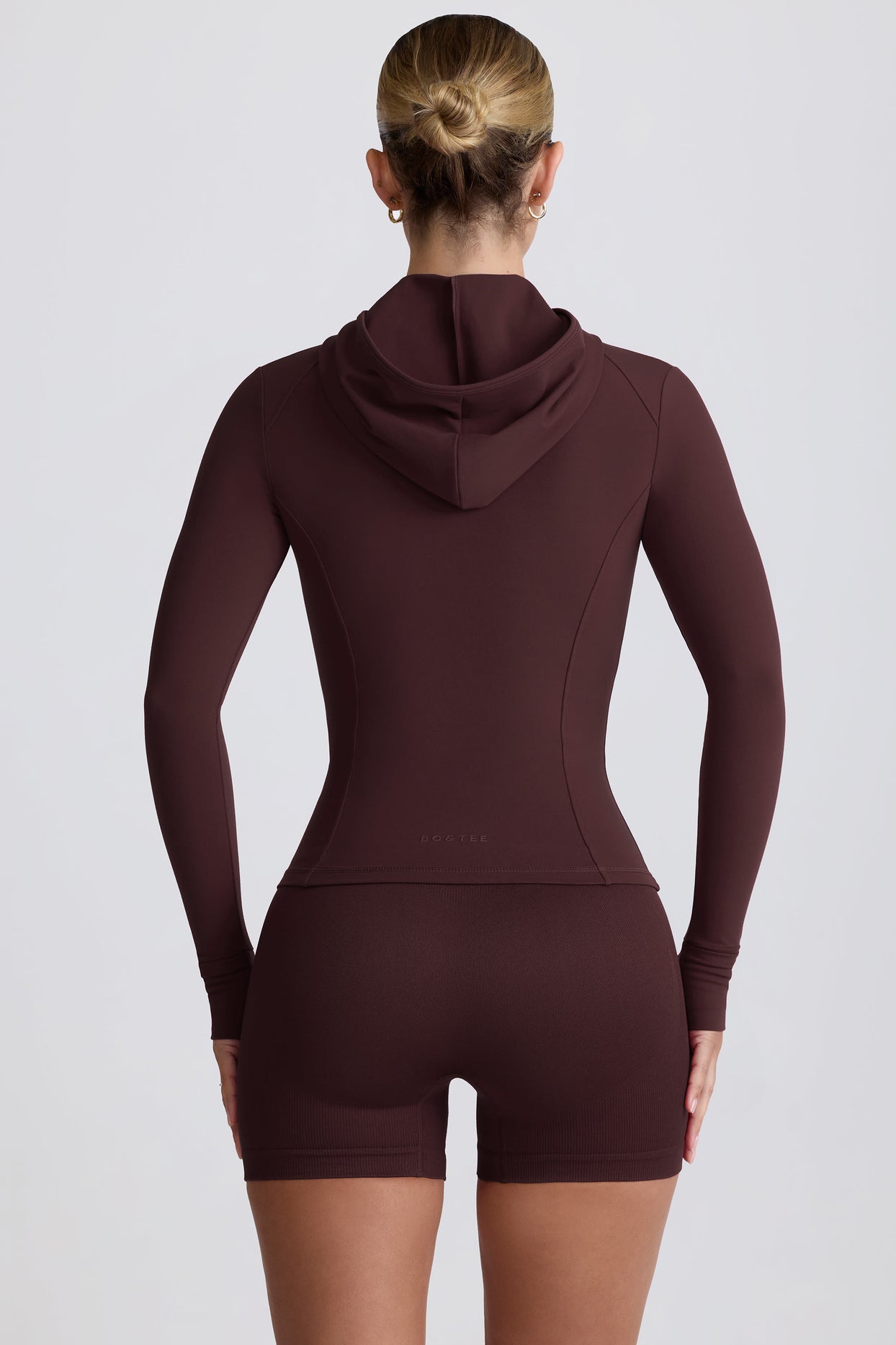 Soft Active Hooded Mid-Layer Jacket in Chocolate - 3