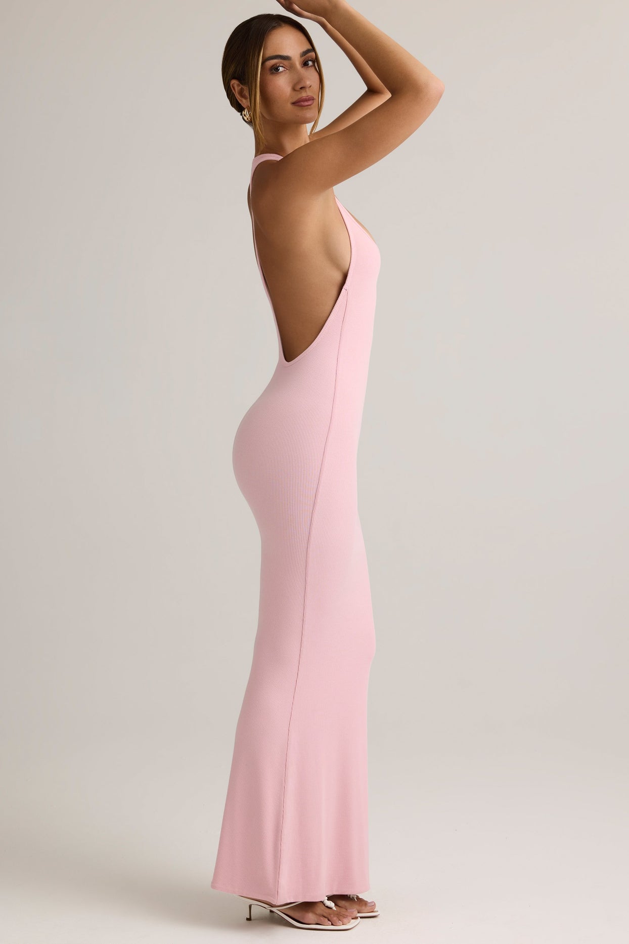 Modal Racerback Maxi Dress in Baby Pink - 5
