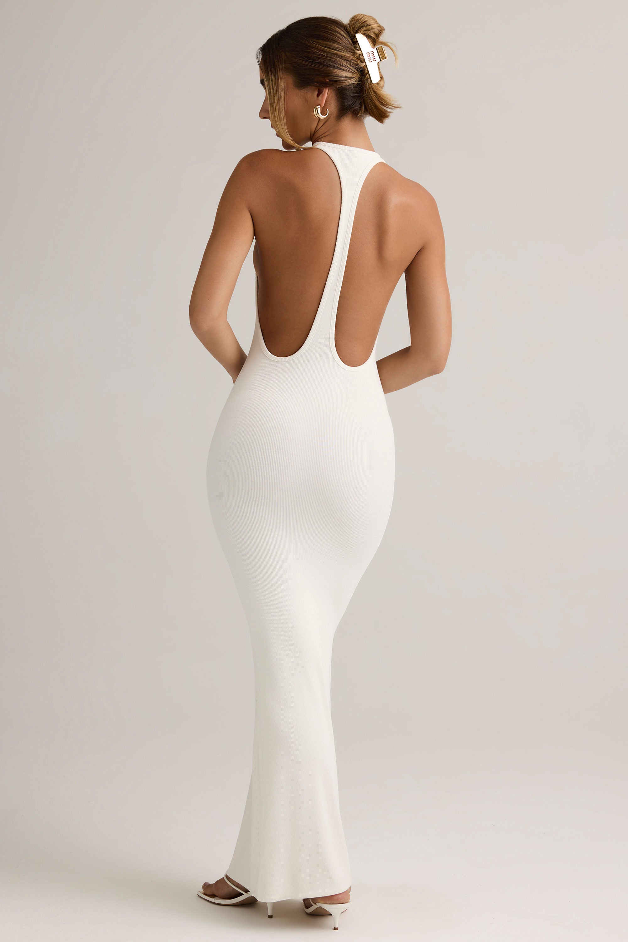 Imelda Modal Racerback Maxi Dress in White