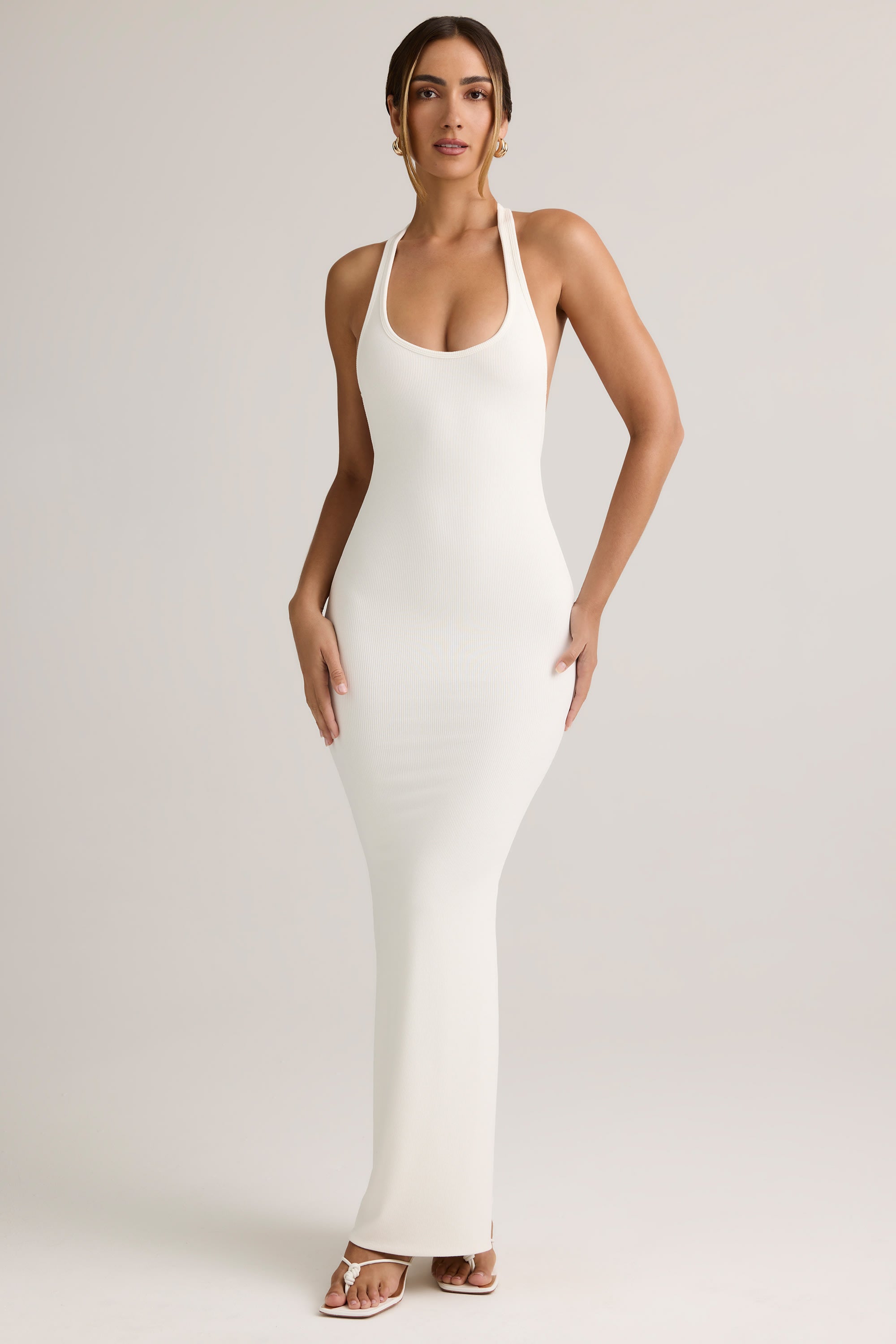 Imelda Modal Racerback Maxi Dress in White