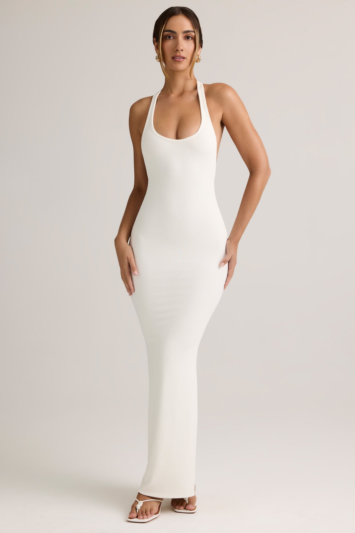 Modal Racerback Maxi Dress in White - 8