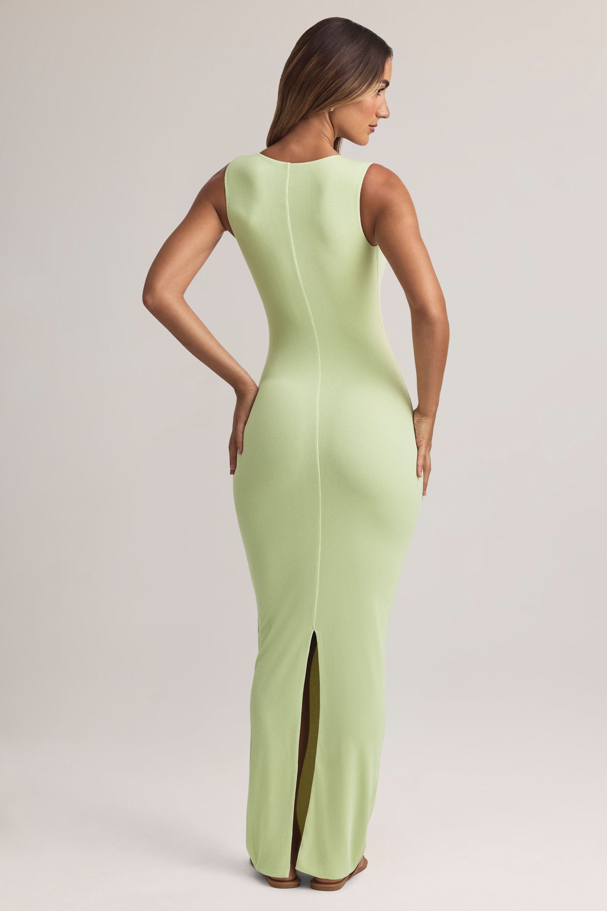 Modal Button-Detail Maxi Dress in Sage Green - 3
