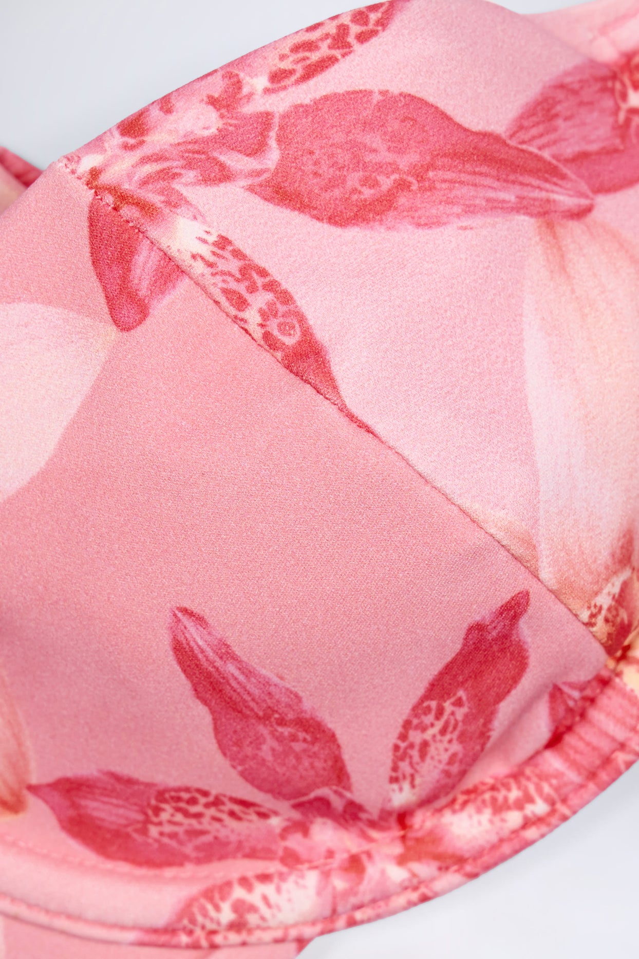 Underwired Balconette Bikini Top in Pink Orchid Print - 6