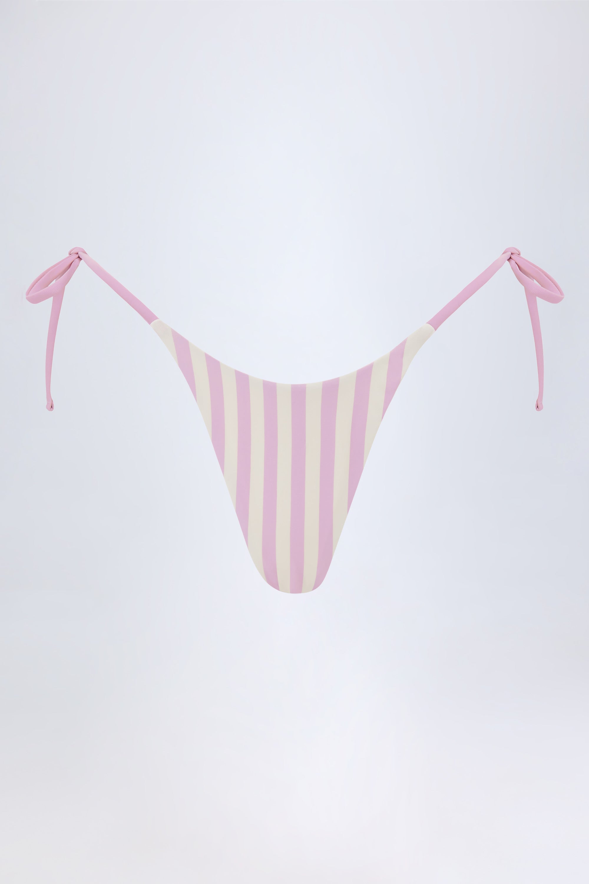 Side-Tie Thong Bikini Bottoms in Mauve