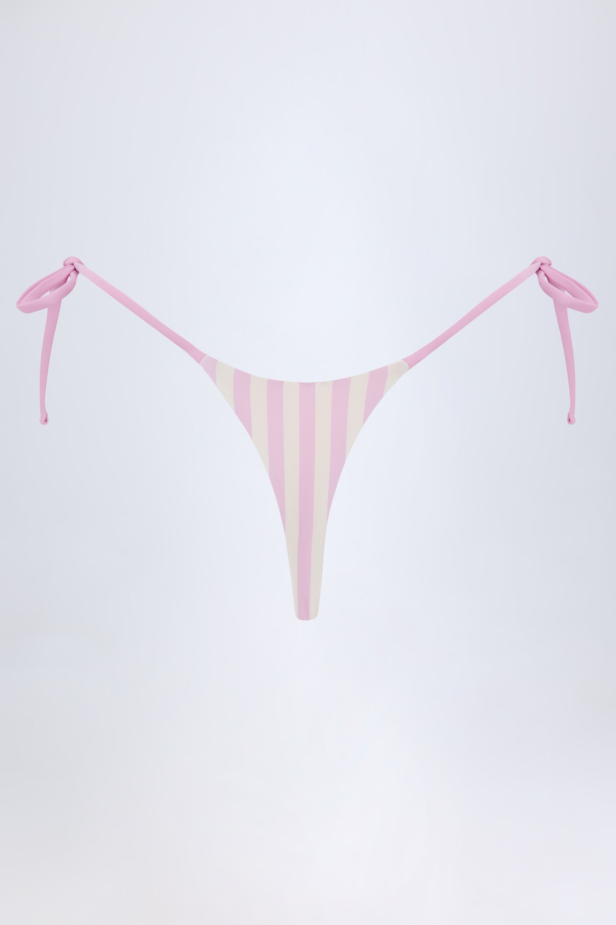Side-Tie Thong Bikini Bottoms in Mauve
