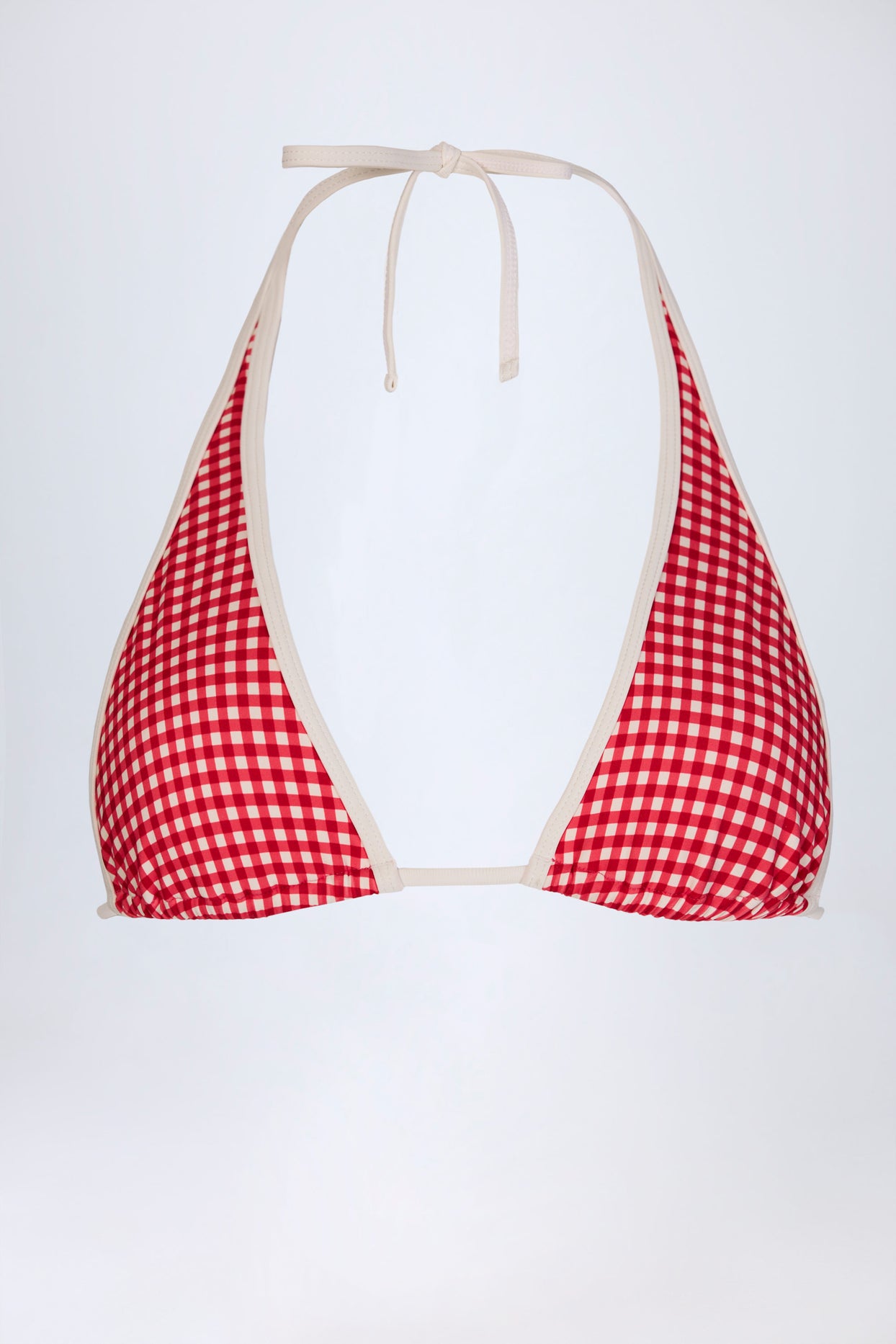 Halterneck Bikini Top in Red Gingham - 4