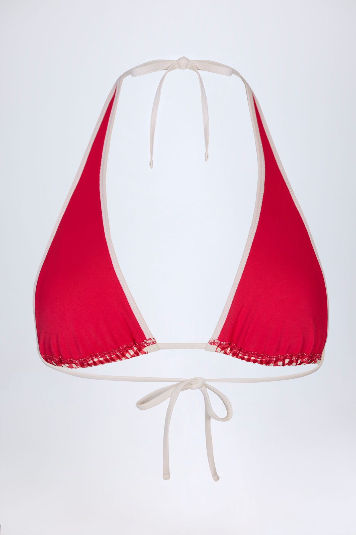 Halterneck Bikini Top in Red Gingham - 5