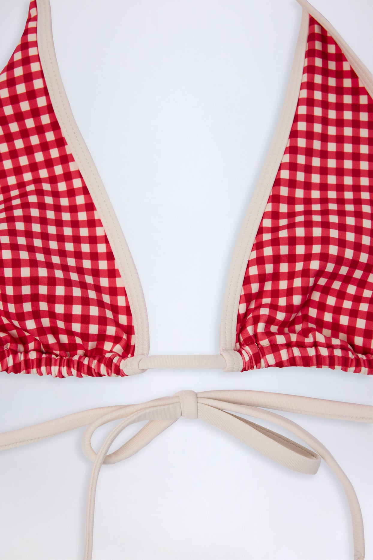 Halterneck Bikini Top in Red Gingham - 6