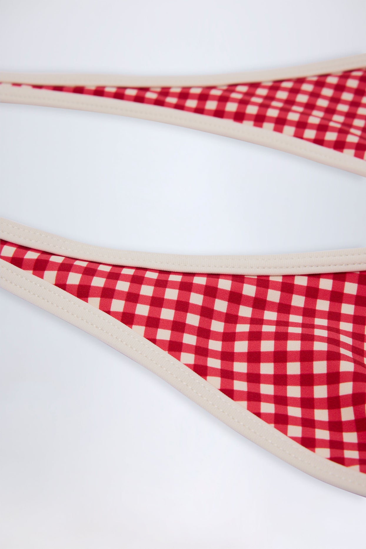 Halterneck Bikini Top in Red Gingham - 7