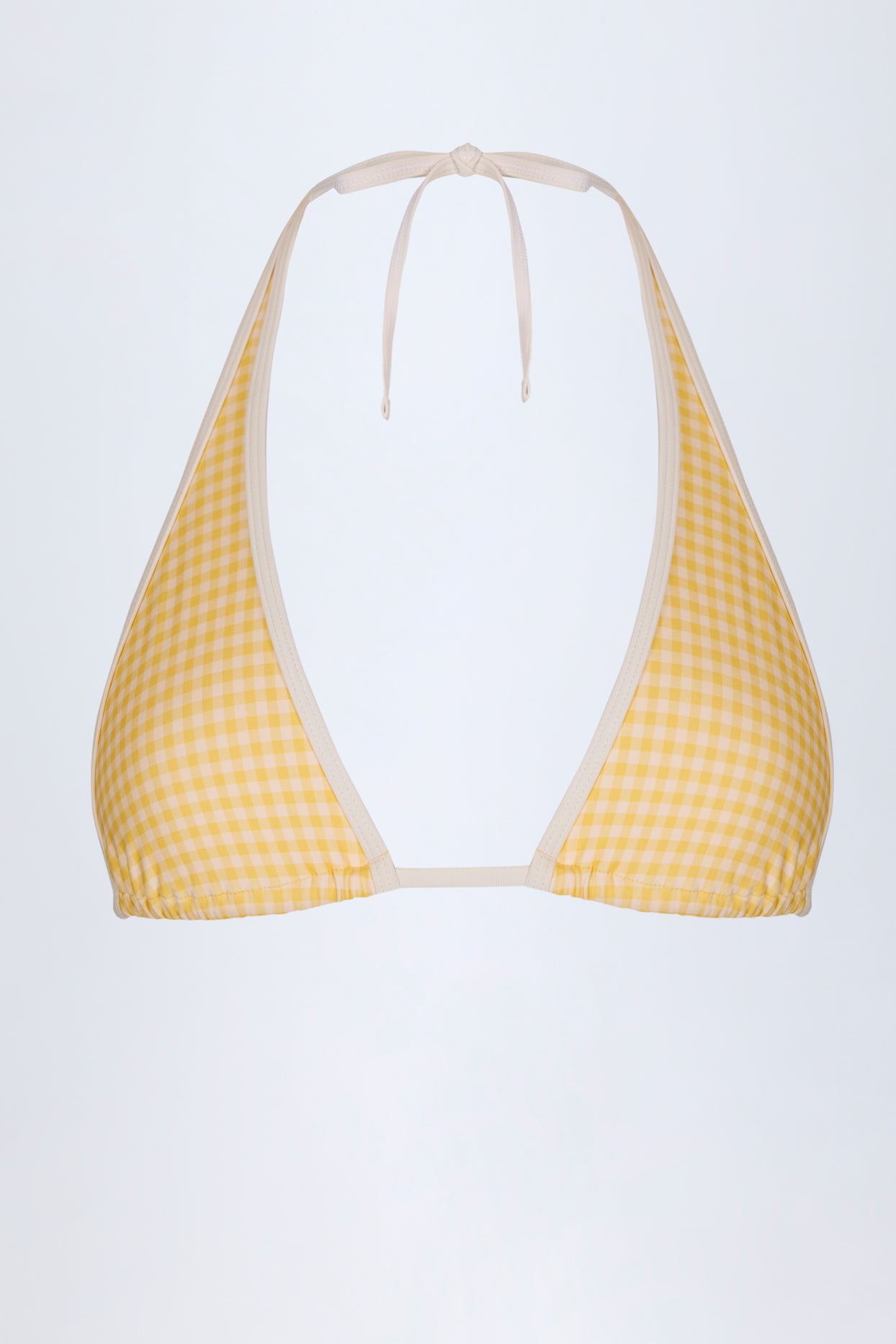 Halterneck Bikini Top in Yellow Gingham - 6