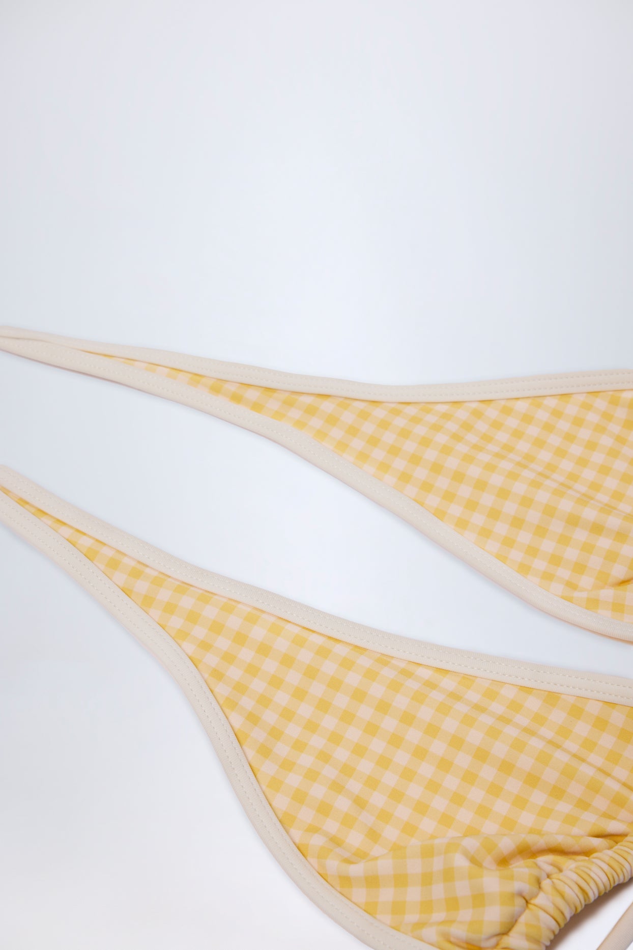 Halterneck Bikini Top in Yellow Gingham - 8