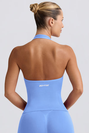 Define Luxe Halterneck Tank Top in Light Blue