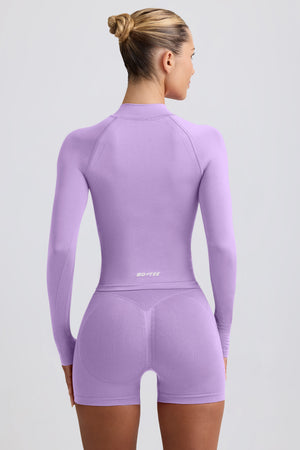 Define Luxe Zip-Up Jacket in Lilac