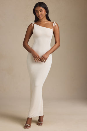 Textured Jersey Backless Maxi Dress in Ivory - 10 | Oh Polly Textured Jersey Backless Maxi Dress in Ivory - 10 | Oh Polly