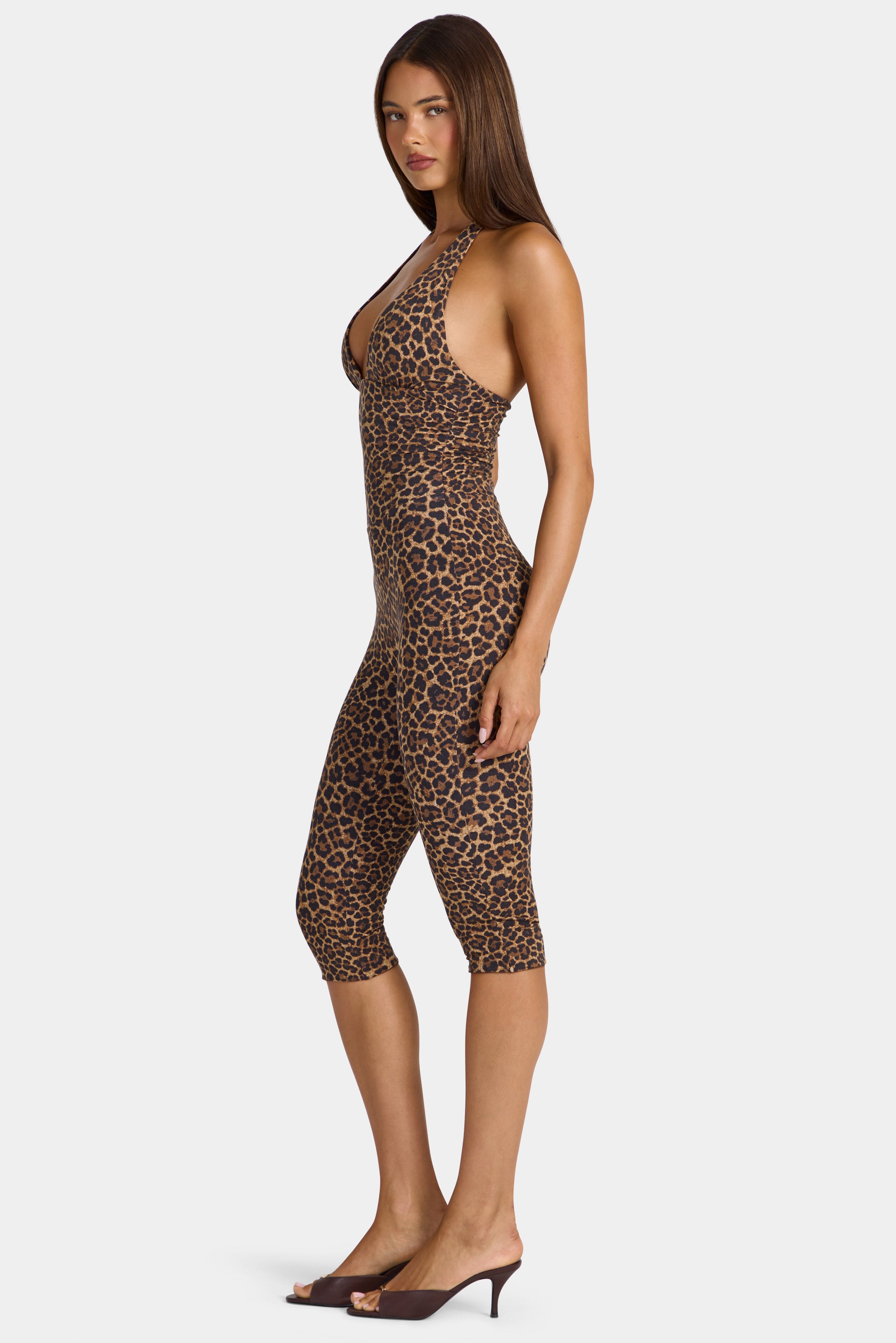 Modal Capri Jumpsuit in Leopard