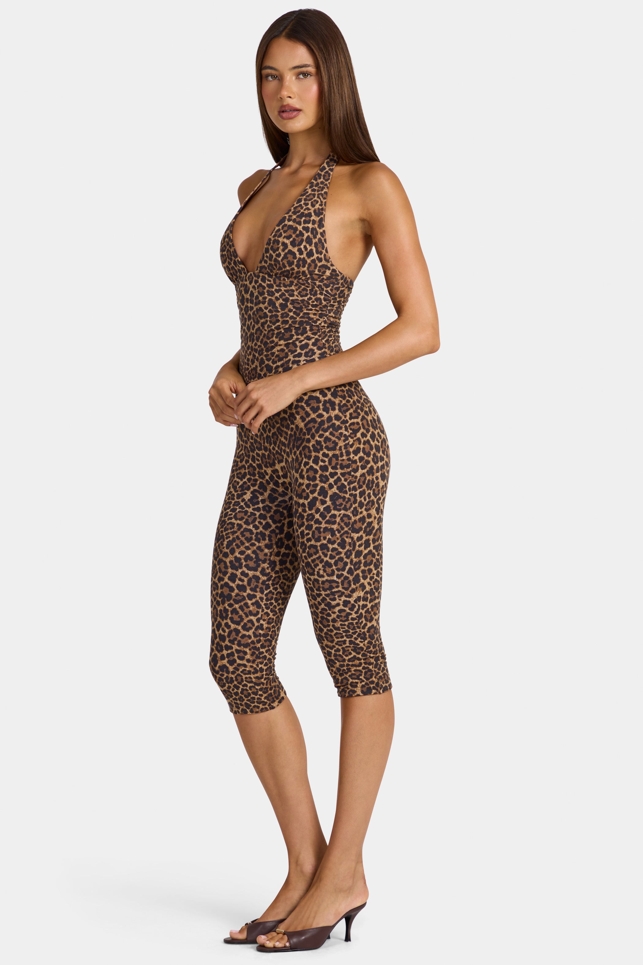 Modal Capri Jumpsuit in Leopard