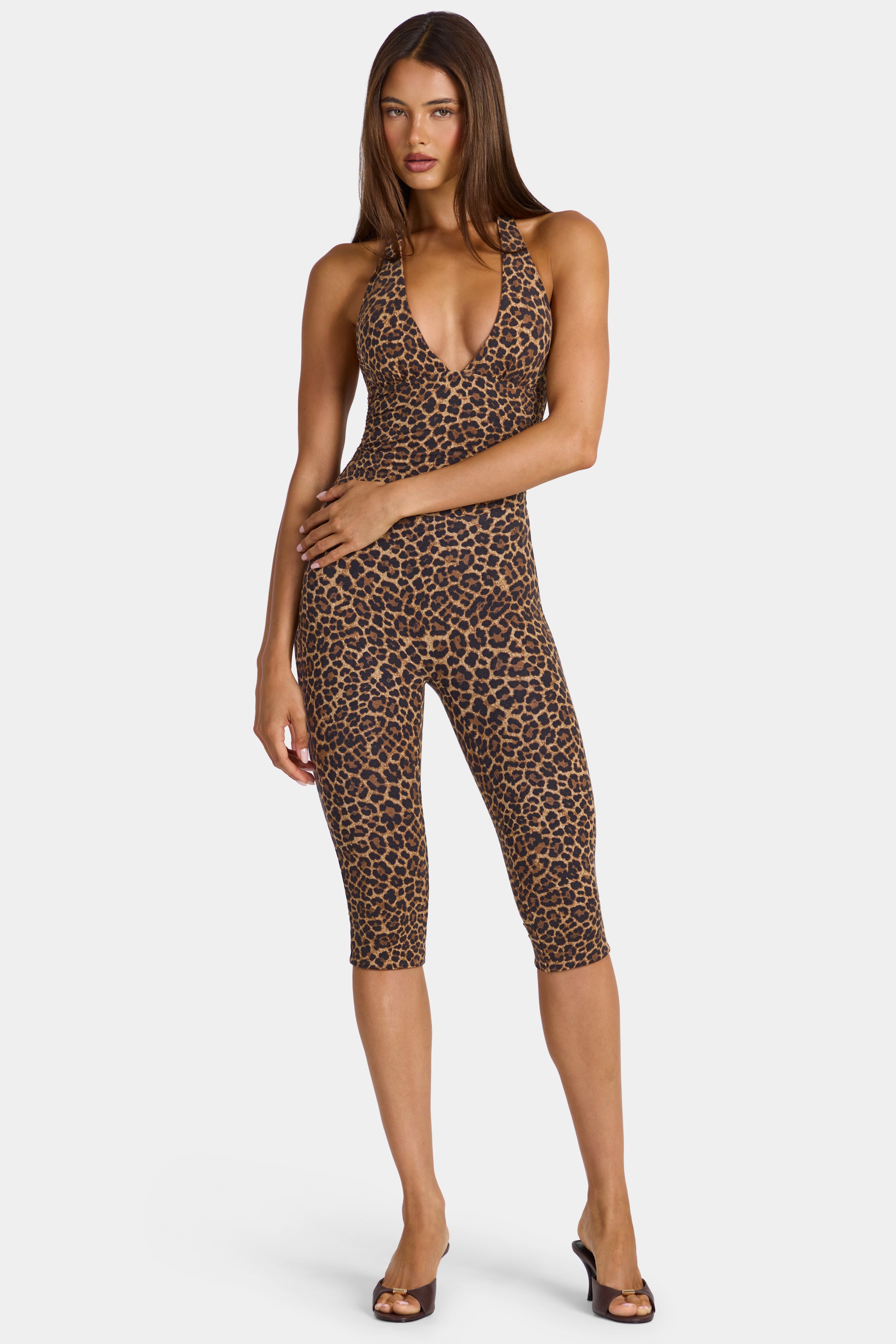 Modal Capri Jumpsuit in Leopard