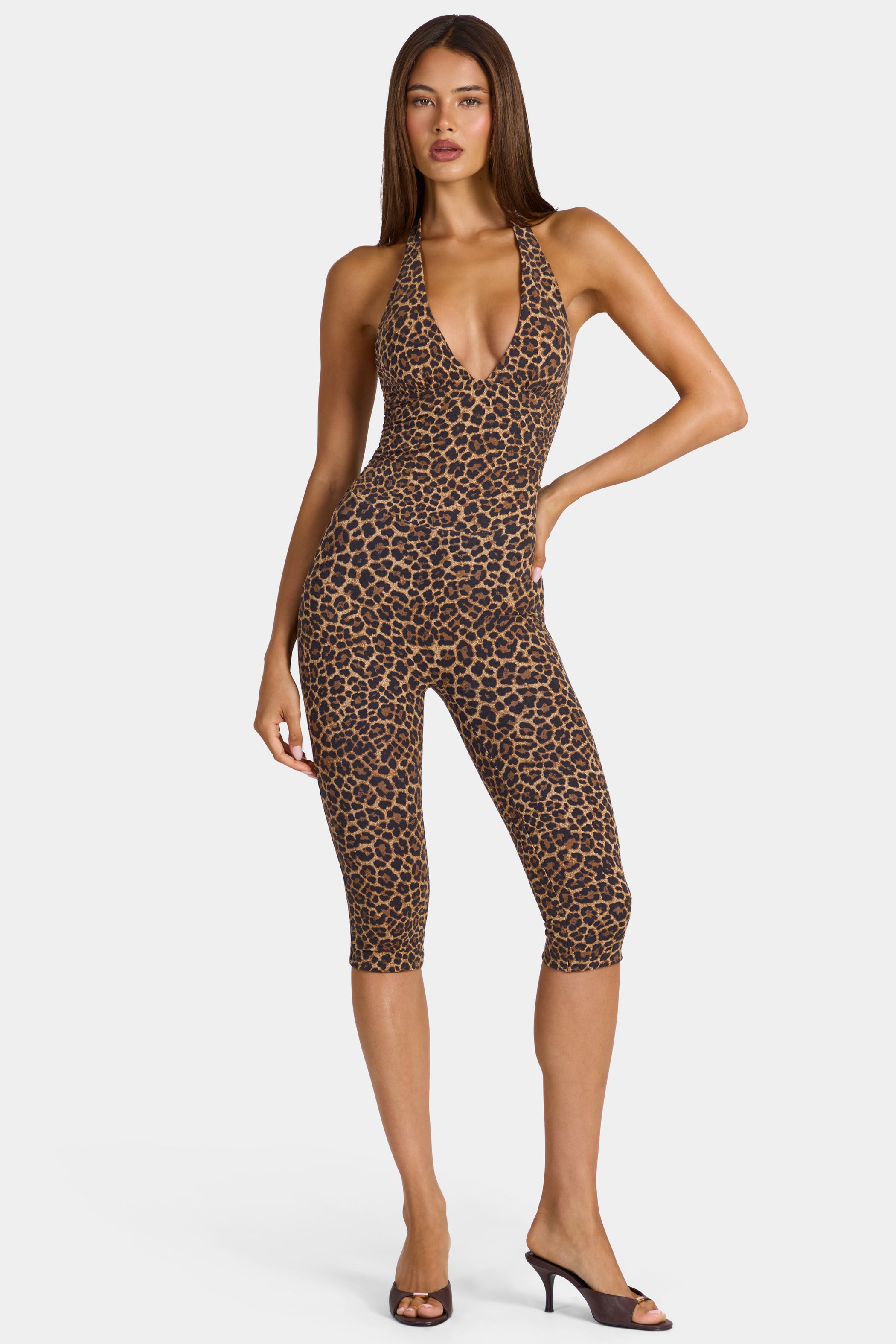 Modal Capri Jumpsuit in Leopard