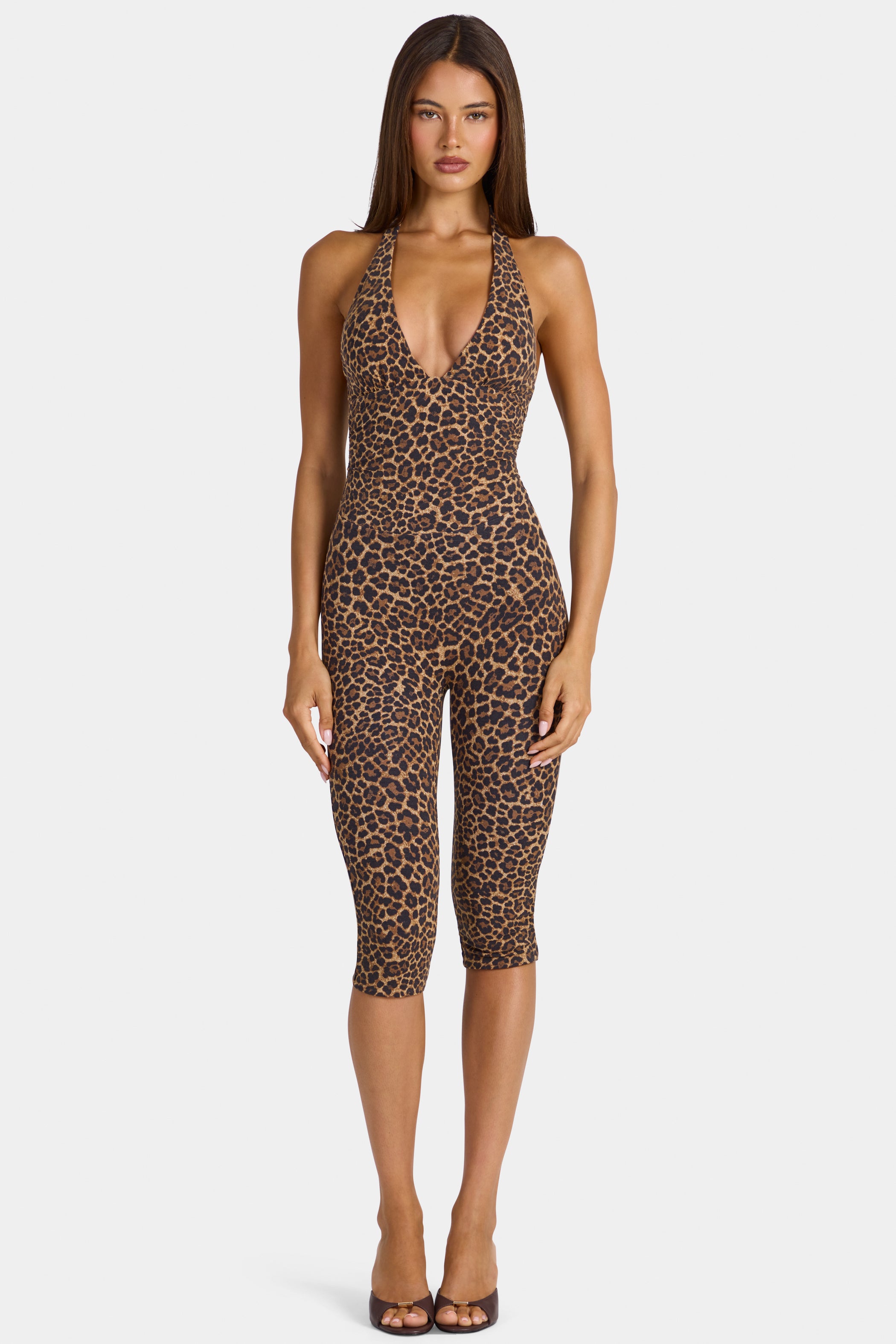 Modal Capri Jumpsuit in Leopard