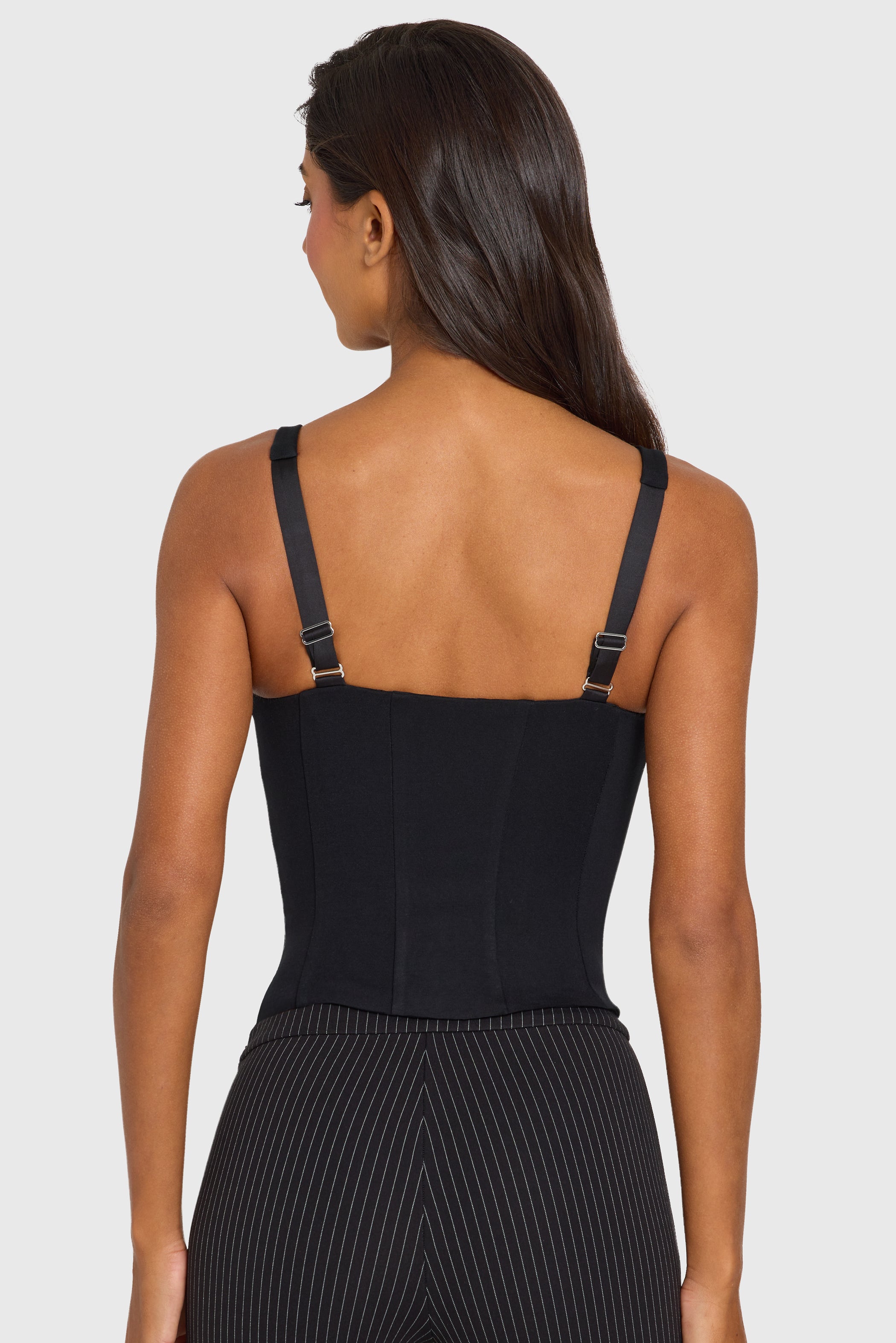 Ponte Corset Top in Black