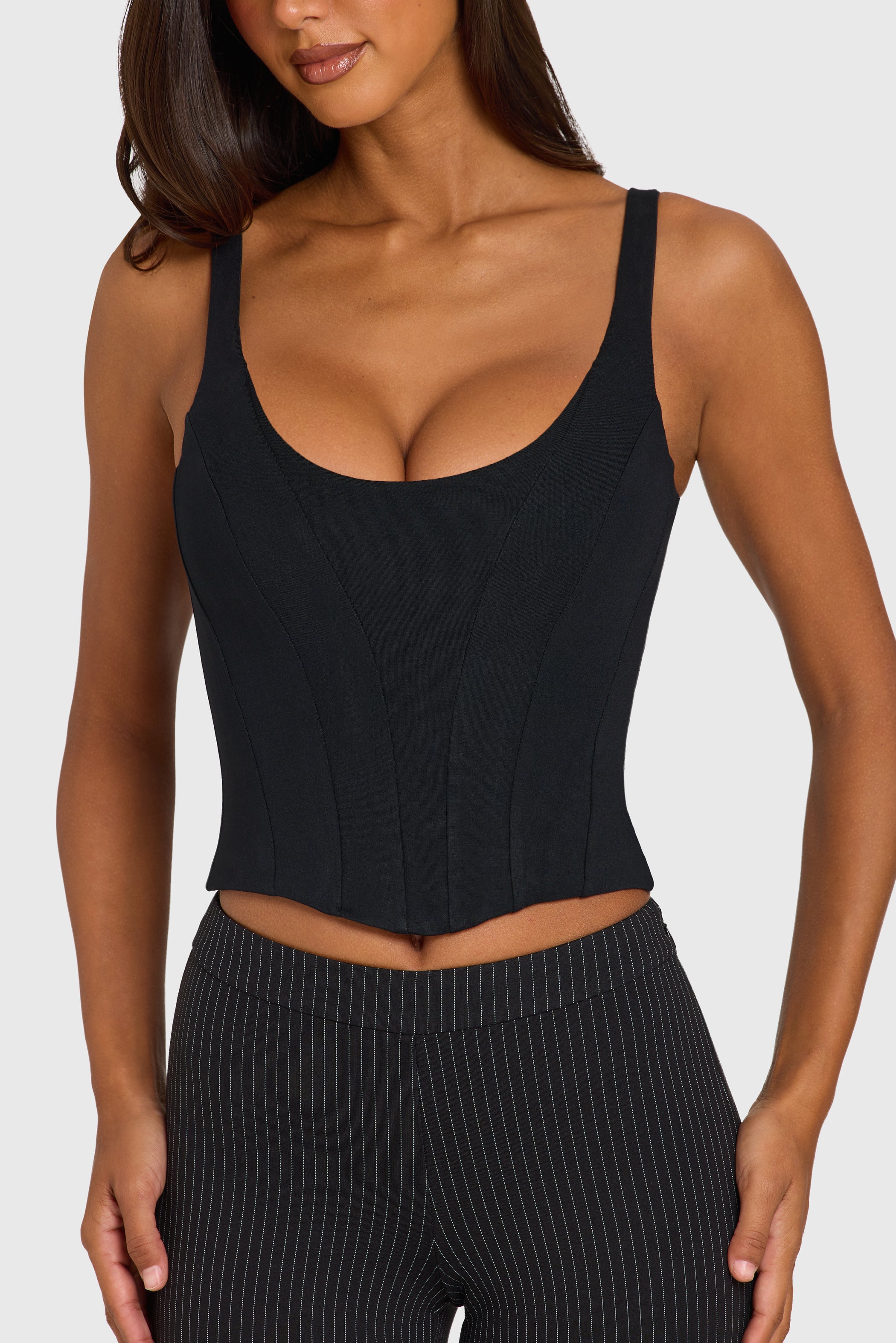 Ponte Corset Top in Black