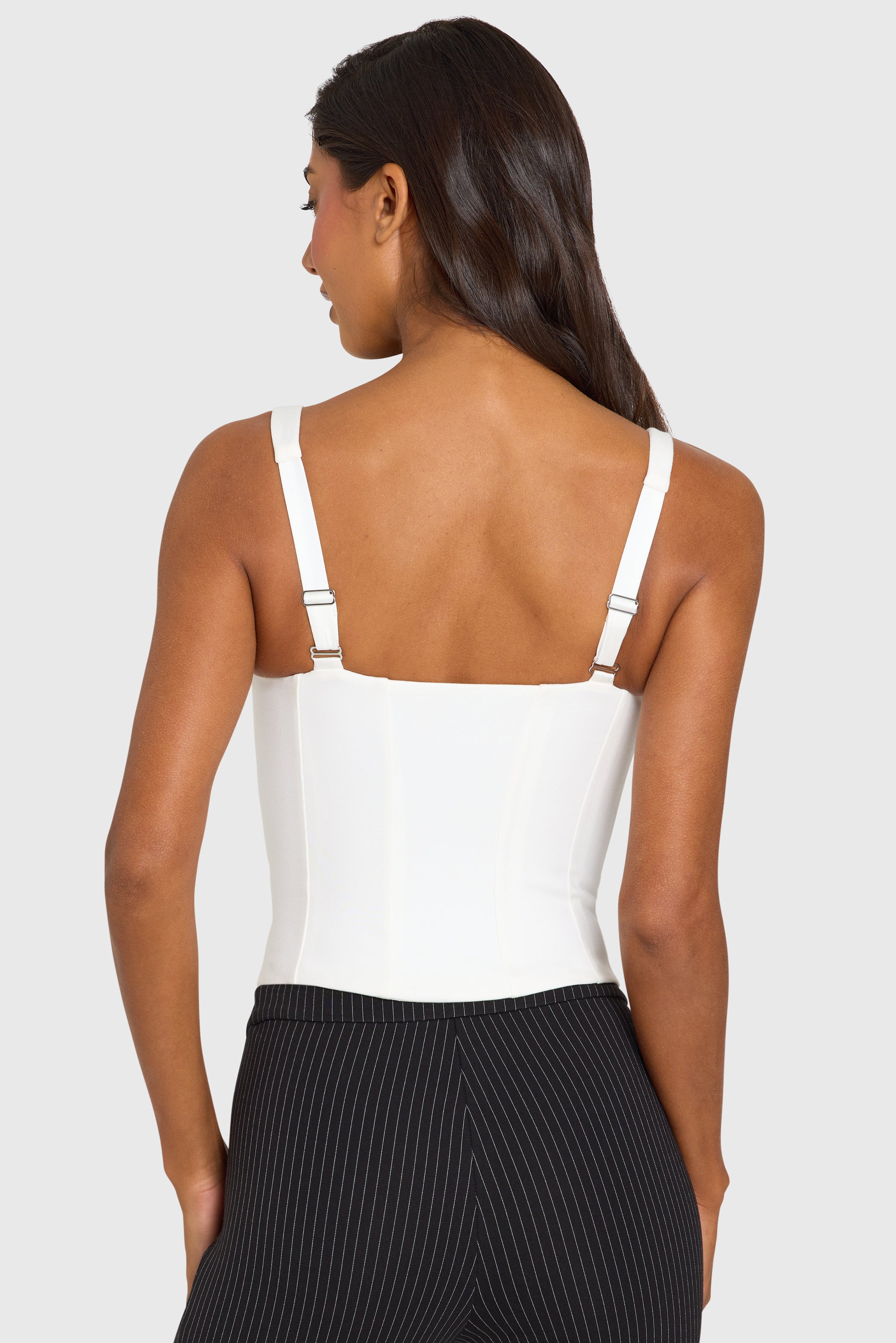 Ponte Corset Top in Snow