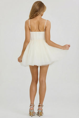Embellished Corset Tulle Skirt Mini Dress in White - 6 | Oh Polly Embellished Corset Tulle Skirt Mini Dress in White - 6 | Oh Polly