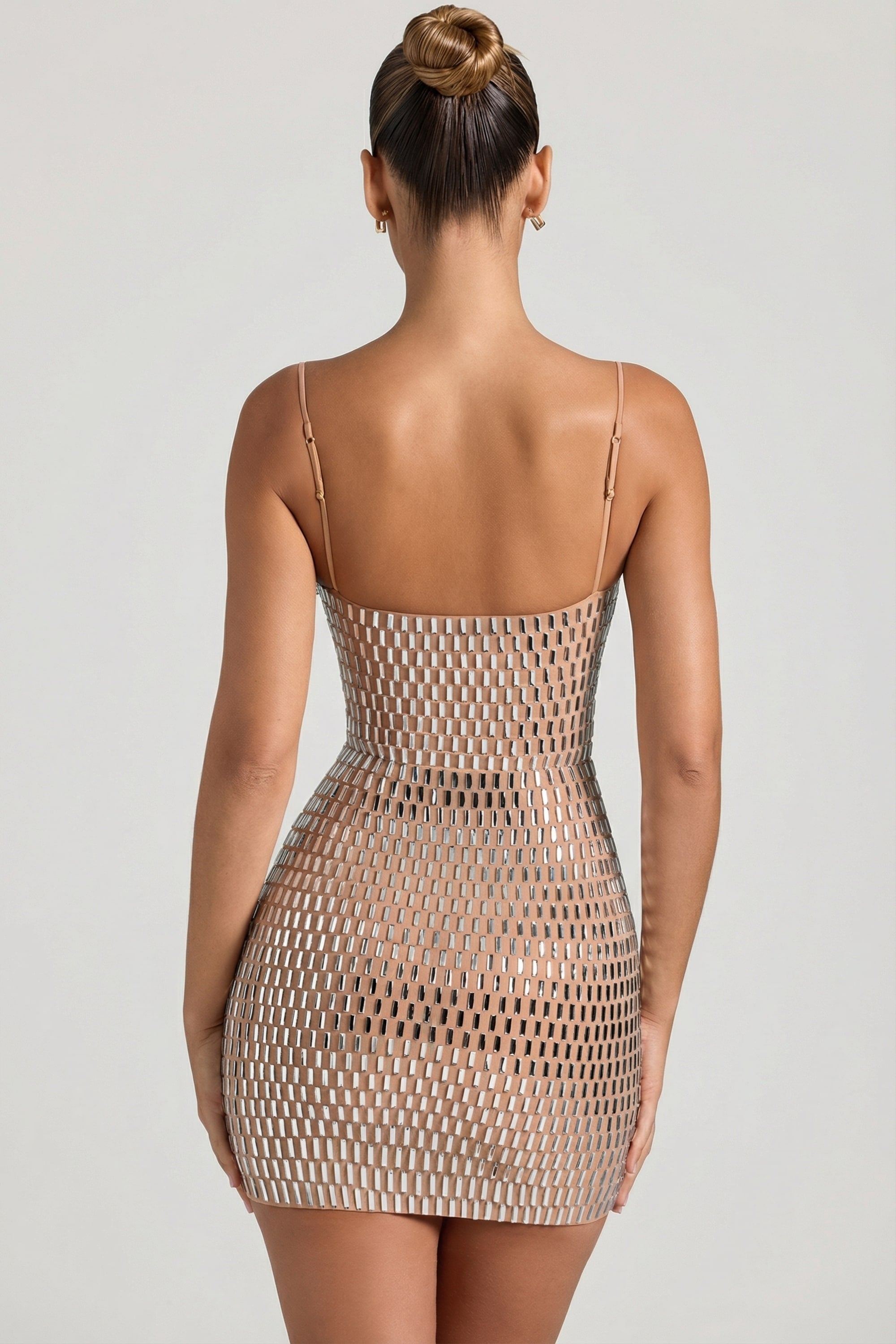 Azelie Embellished Draped Corset Mini Dress in Honey