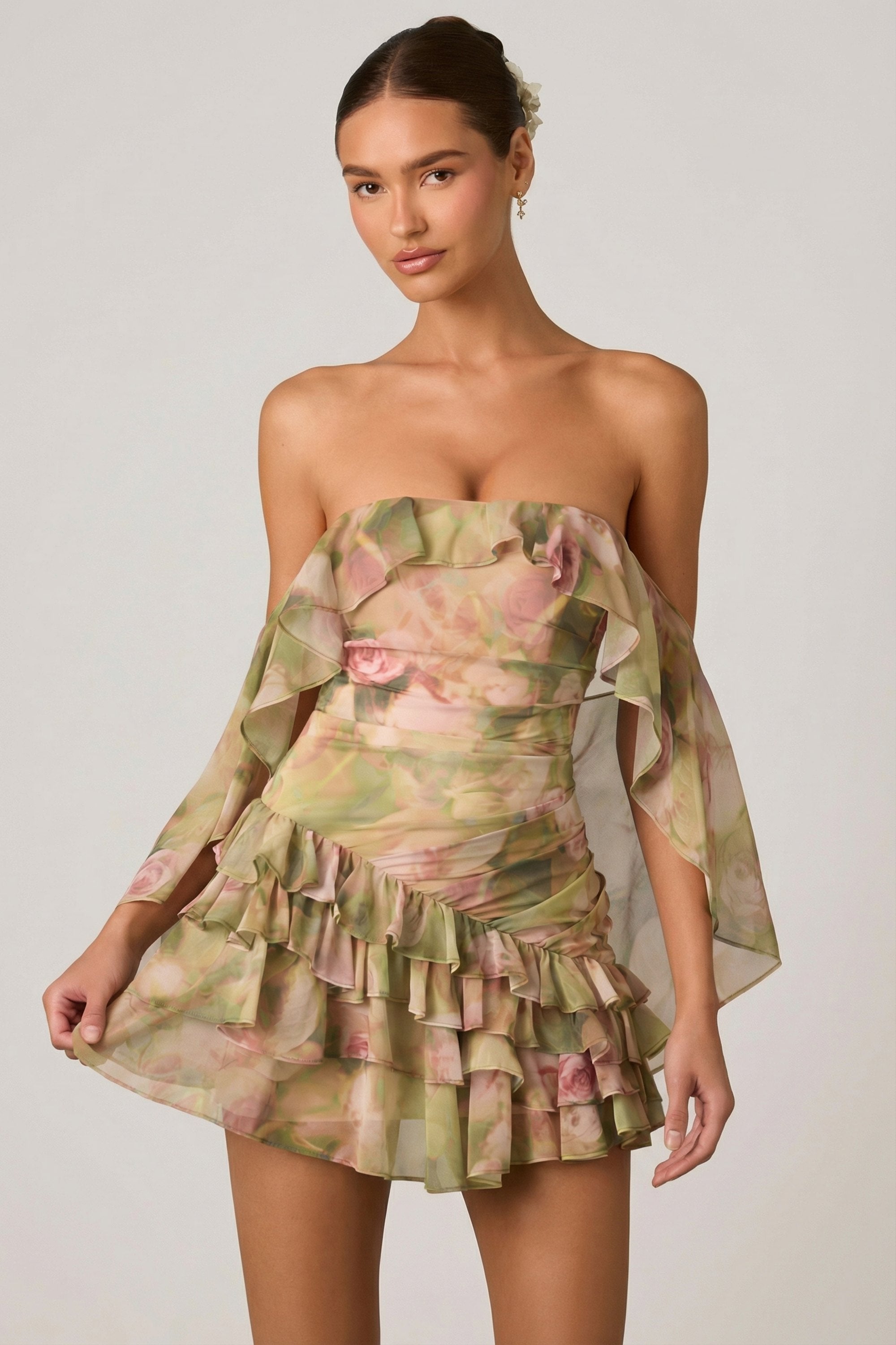 berkeley ruffle mini dress Aria Tiered Shop American Threads Online Boutique Black / M Mini dresses Rippling ruffles sweeten the style story for a party Beverly and Beck Women's Ruffle
