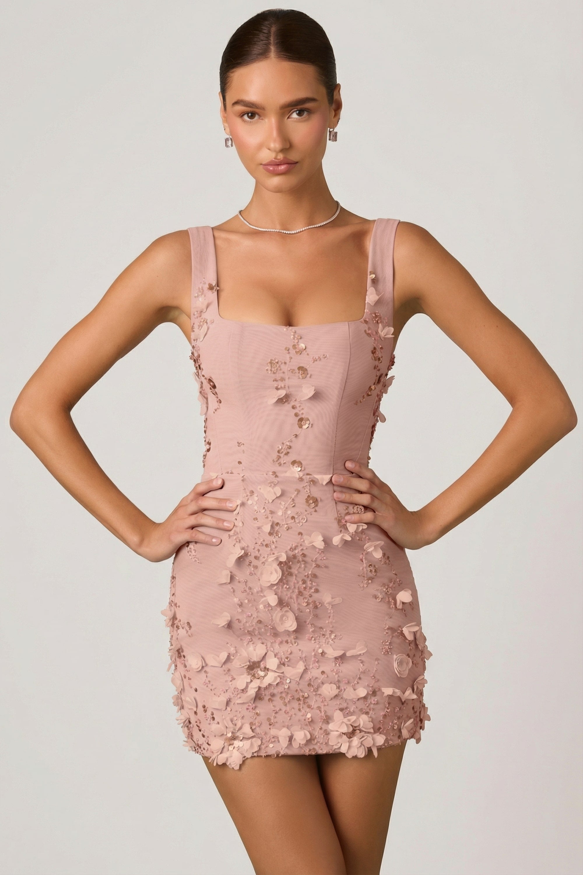 Briar Embellished Corset Mini Dress in Sky Blue