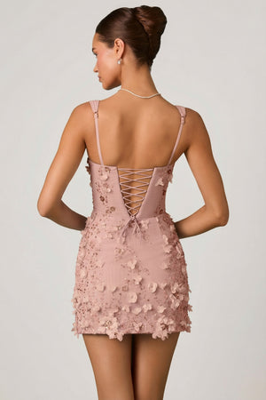 Embellished Appliqu Corset Mini Dress in Dusty Rose - 8 | Oh Polly Embellished Appliqu Corset Mini Dress in Dusty Rose - 8 | Oh Polly