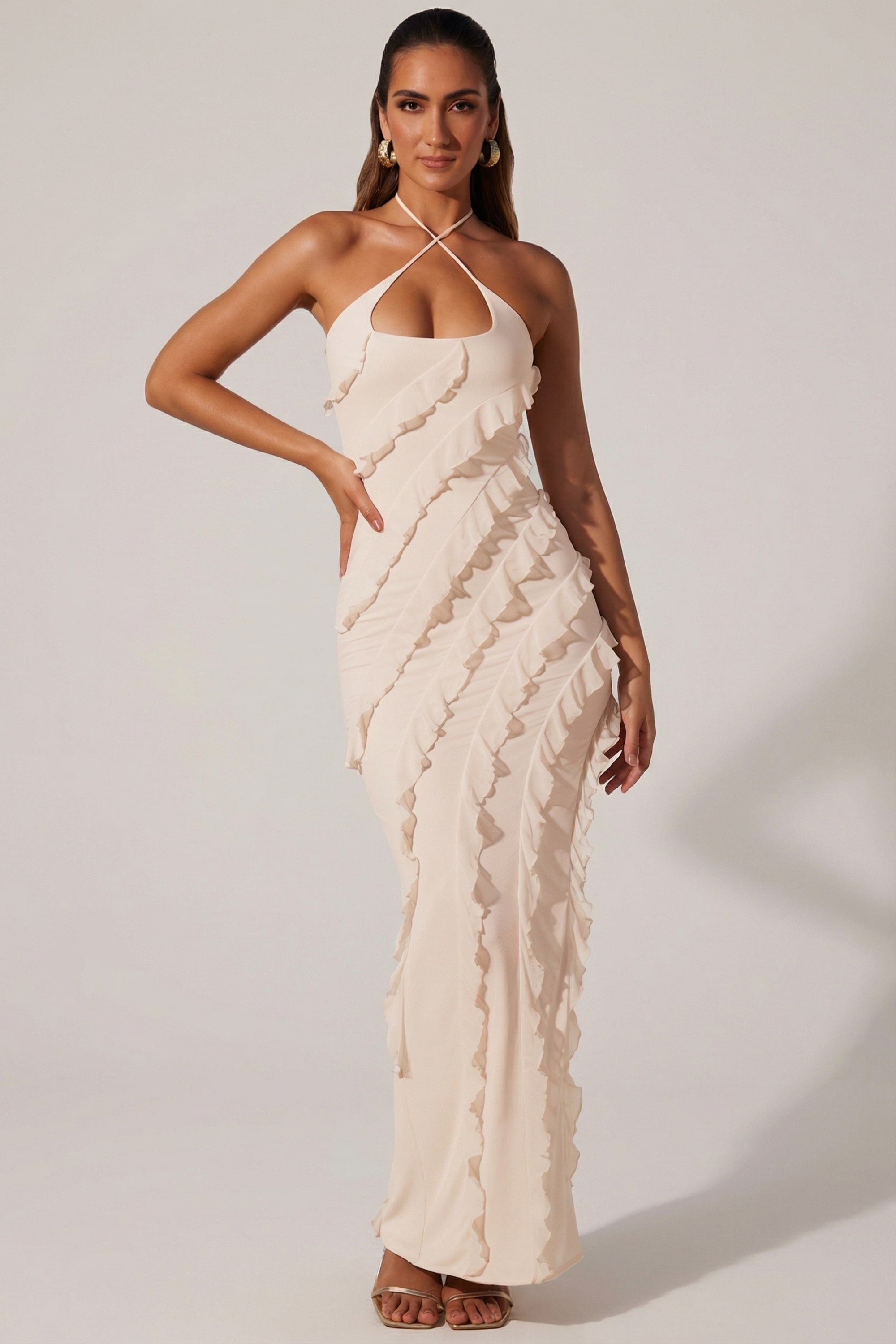 dress poly USA 8960 Models are wearing the Blue Poly USA | The Dress