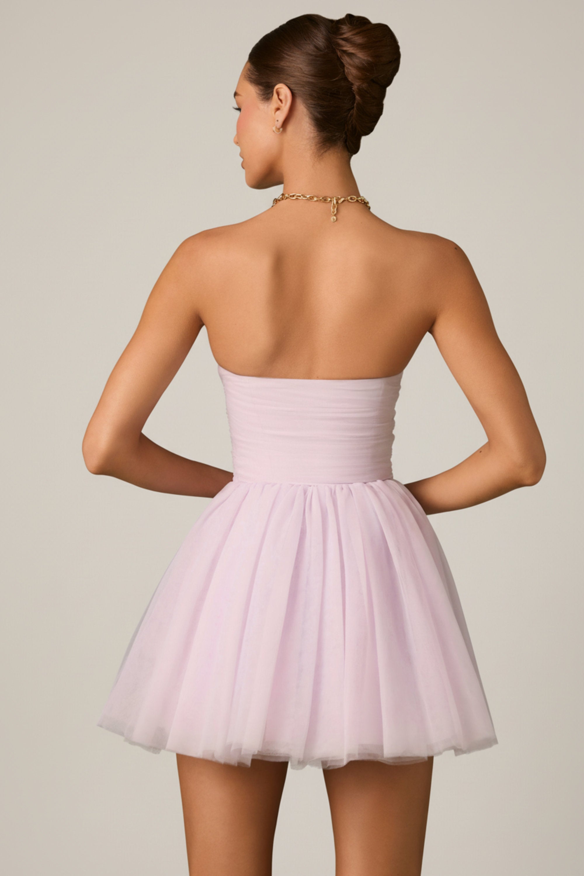 Dottie Tulle Corset Mini Dress in Lilac