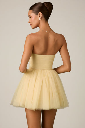 Dottie Tulle Corset Mini Dress in Yellow | Oh Polly Dottie Tulle Corset Mini Dress in Yellow | Oh Polly