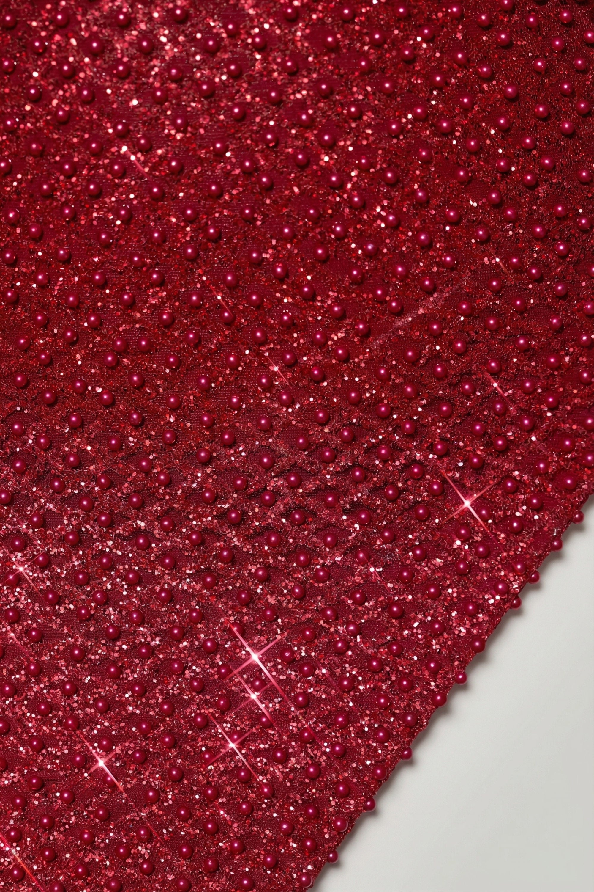 Embellished Sweetheart-Neck Midi Dress in Red