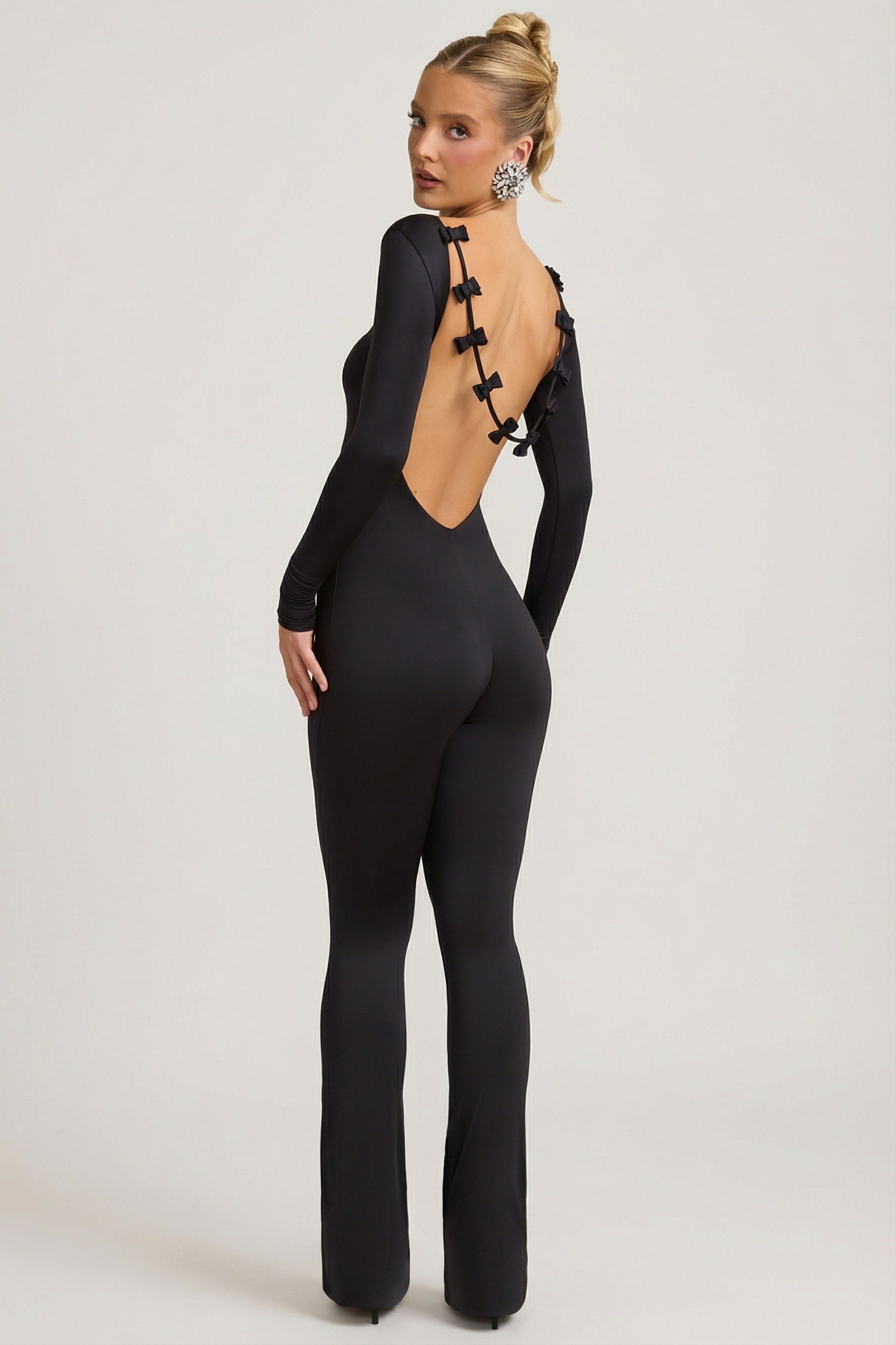 Calla Modal Lace-Trim Capri Jumpsuit in Black | Oh Polly – Oh Polly US