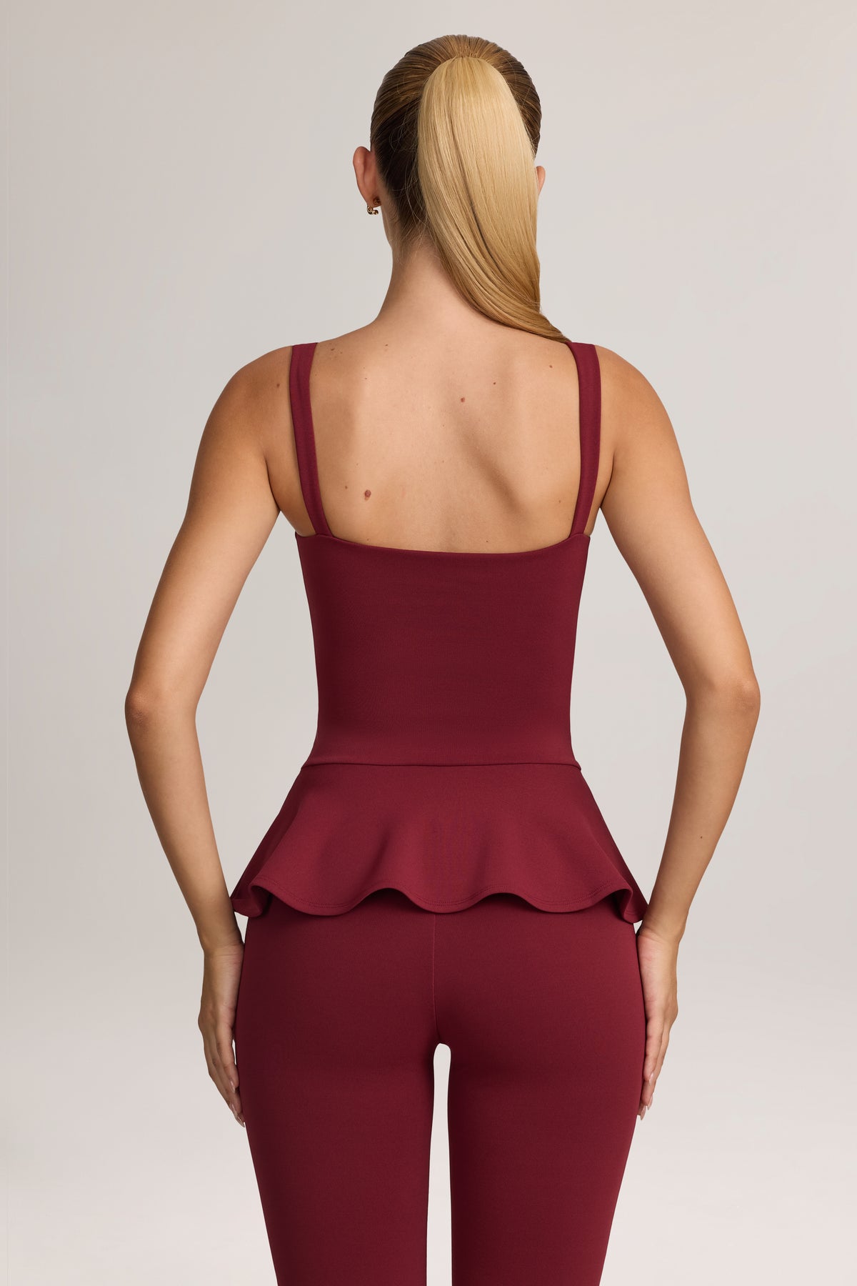 Ponte Peplum Top in Wine