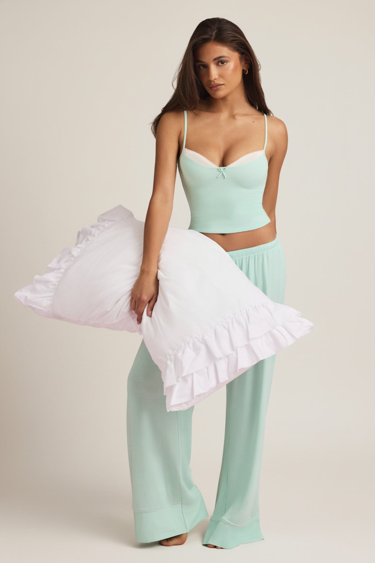 Modal Camisole Pyjama Top in Mint - 5