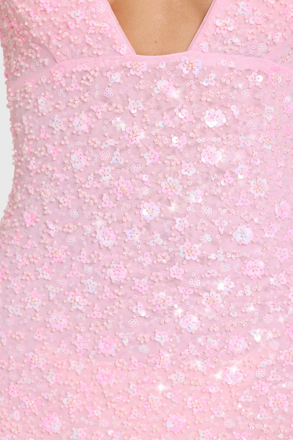 Embellished Mini Dress in Bubblegum Pink - 5