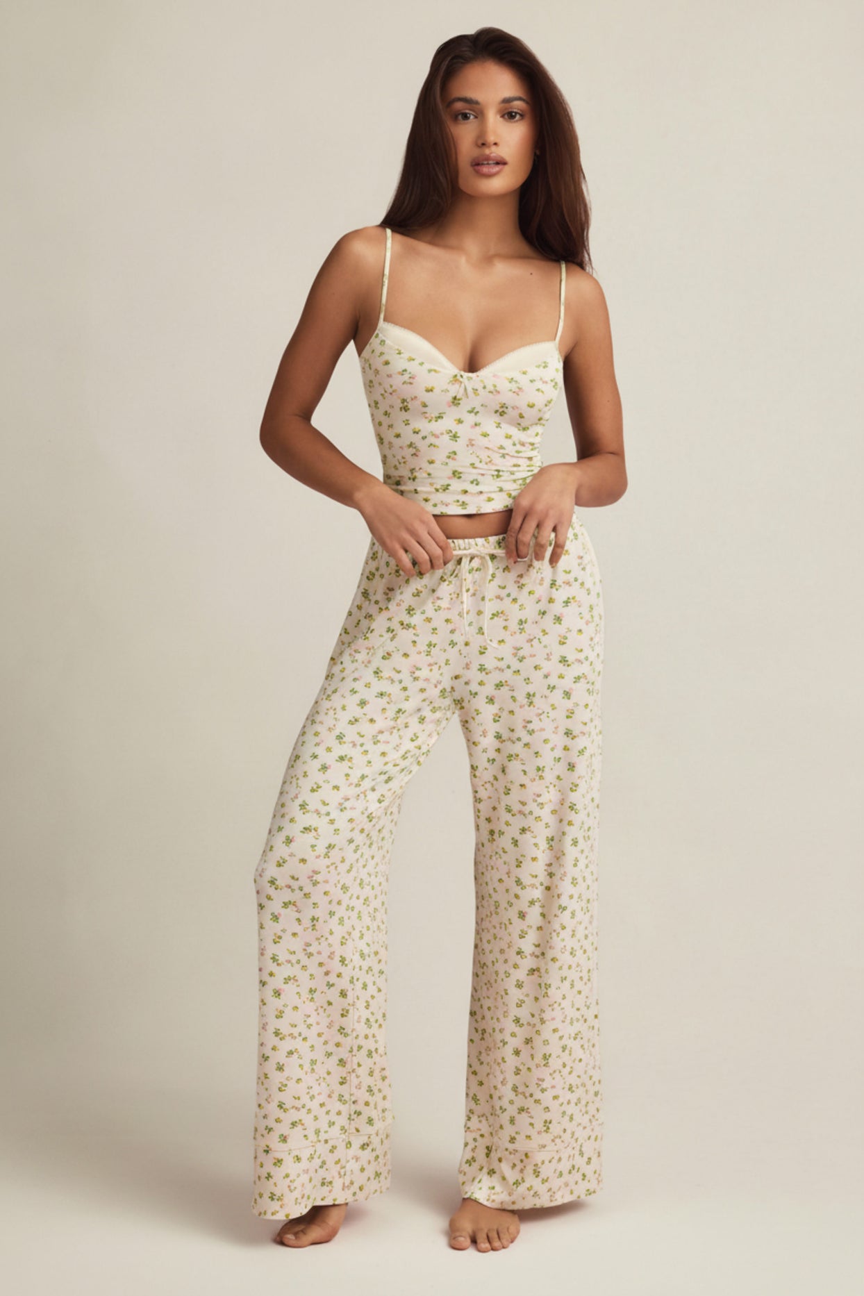 Modal Mid-Rise Pyjama Trousers in Lemon Print - 4