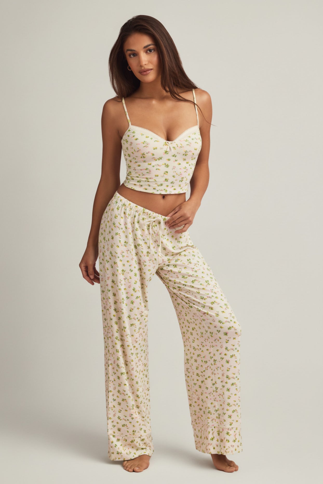 Modal Mid-Rise Pyjama Trousers in Lemon Print - 6