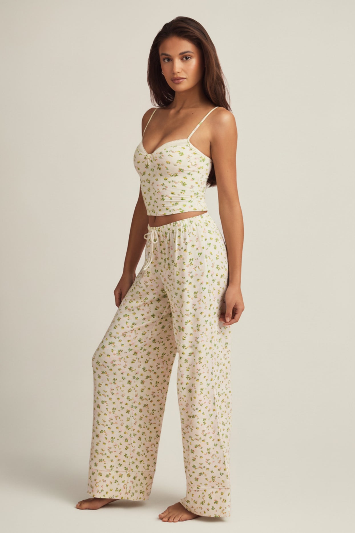 Modal Mid-Rise Pyjama Trousers in Lemon Print - 7
