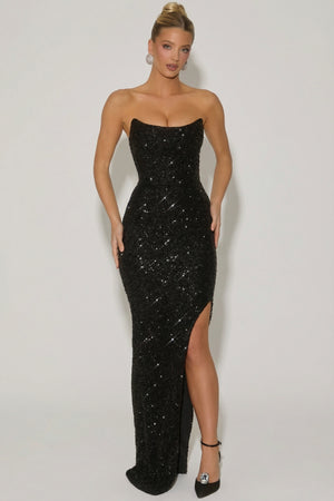 Jasella Embellished Corset Gown in Black | Oh Polly 2 Jasella Embellished Corset Gown in Black | Oh Polly 2